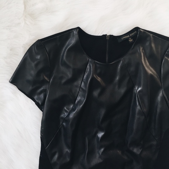 CYNTHIA STEFFE • faux leather top - Picture 2 of 6